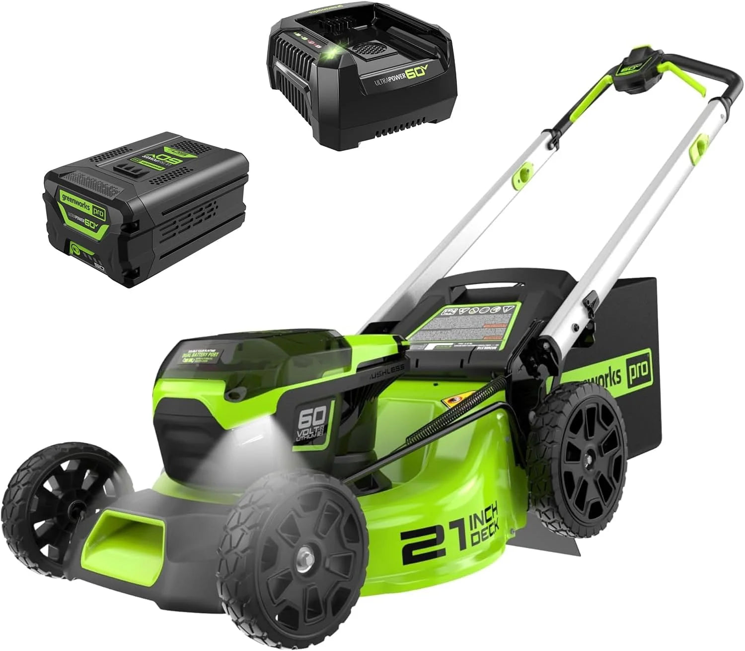 60V 21in Brushless Self-Propelled Cordless Lawn Mower, 2 x 4.0Ah Batteries (3/4 Acre, Rapid Charger, 4-in-1 – For Lawn Care - Image 5