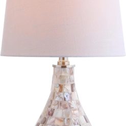 JONATHAN Y 20.5 Seashell Coastal Mini LED Table Lamp for Living Room Office, Bulb Included bifanuoyard