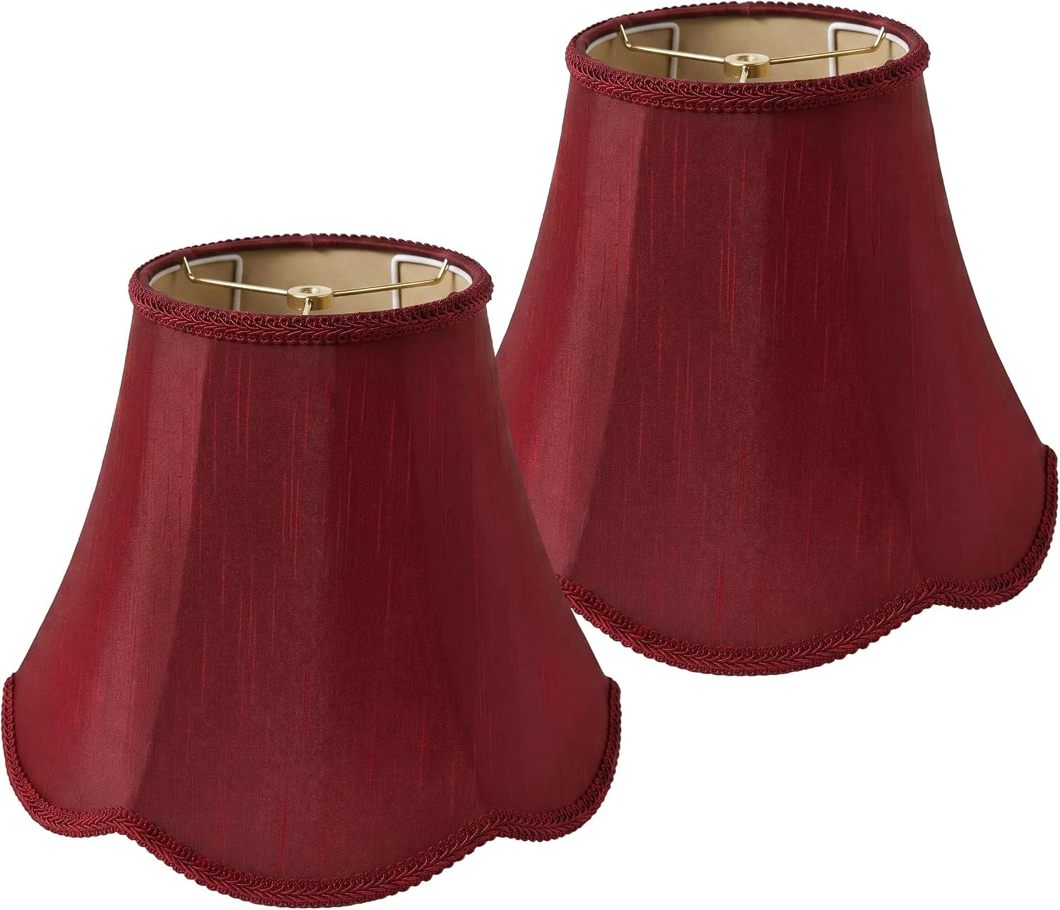 Beige Scalloped Lamp Shades Set of 2 bifanuoyard - Image 3