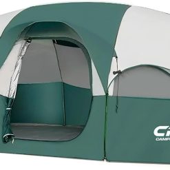 CAMPROS CP Tent 8 Person Camping Tents, Weather Resistant Family Tent, 5 Large Mesh Windows bifanuoyard