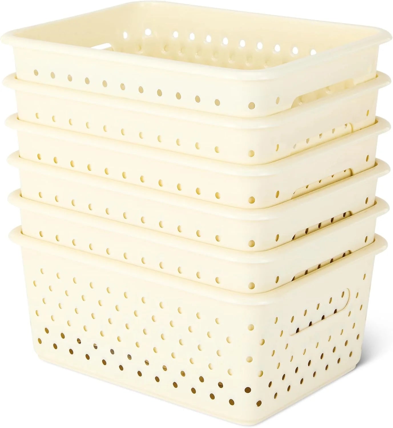 Decorative BPA-Free Plastic Storage Baskets, 9.9 x 7.4 x 4.16 inches, Grey, 6-Pack bifanuoyard - Image 3