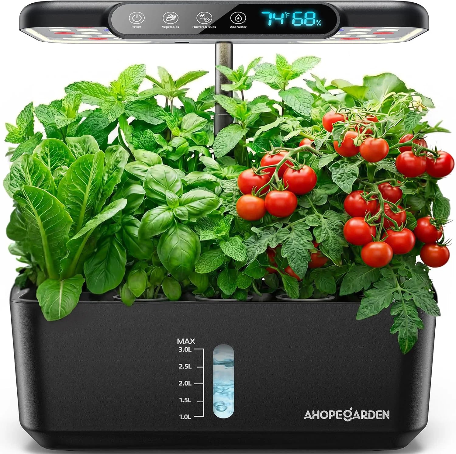 New Arrivals Hydroponics Growings System Herb Garden: 10 Pods Indoor Garden Kit with LED Grow Light and Smart Temp