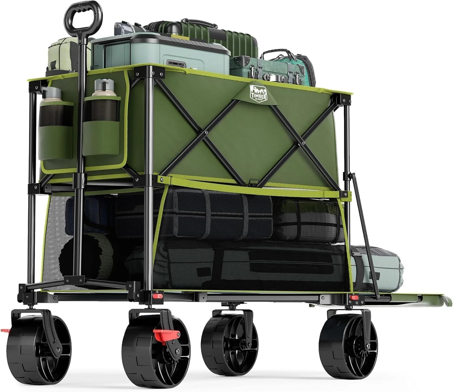 New Arrivals TIMBER RIDGE 400L Folding Double Decker Wagon with Brakes, 54 Extra Long - Image 3