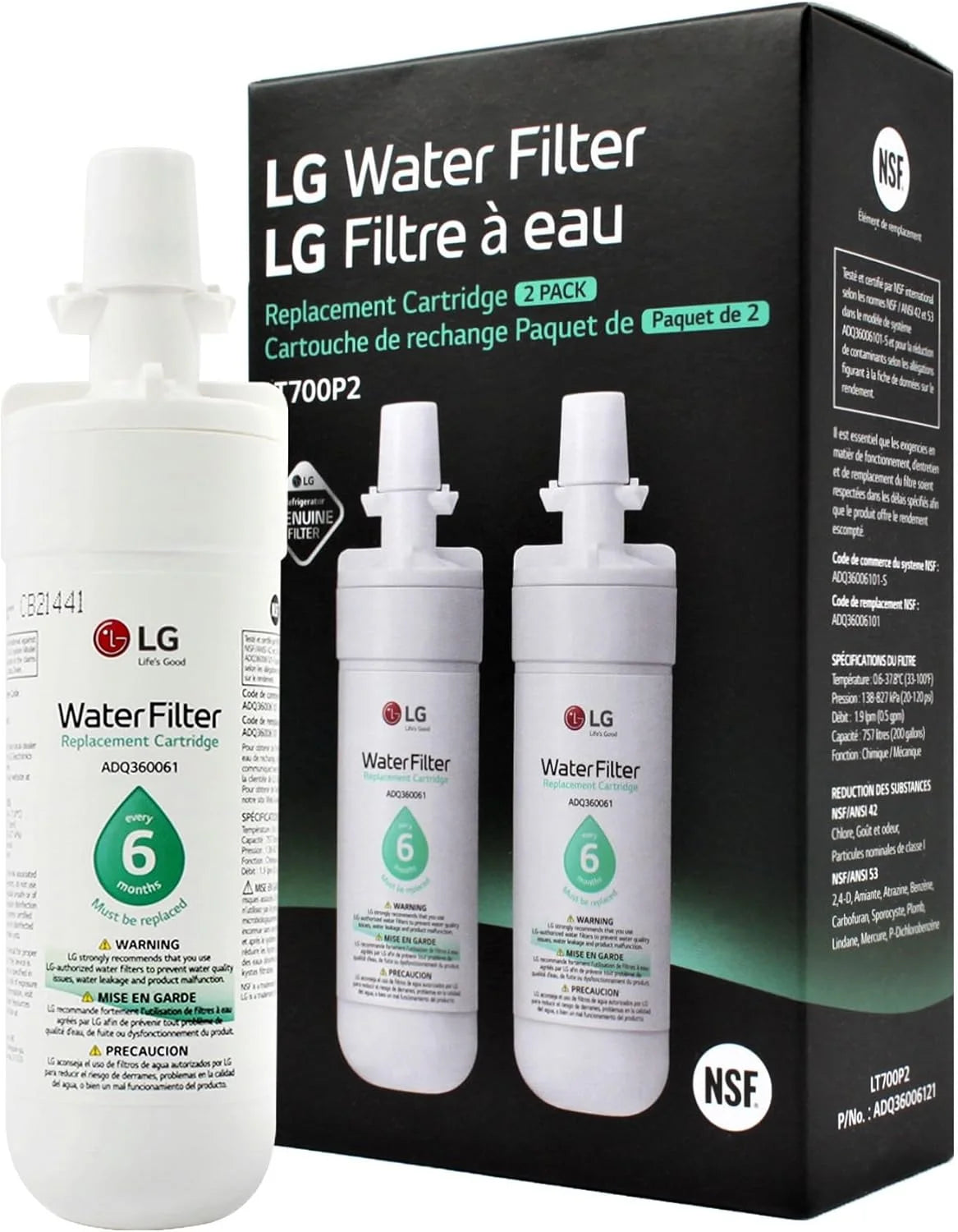 New Arrivals LT700P- 6 Month / 200 Gallon Capacity Replacement Refrigerator Water Filter (NSF42 and NSF53) ADQ36006101 " For Home Projects - Image 4