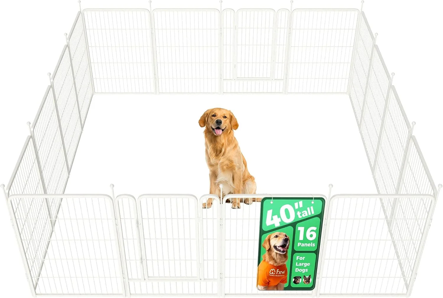 New Arrivals Rollick Dog Playpen, Indoor, 24 H, 8 Panels - Image 44