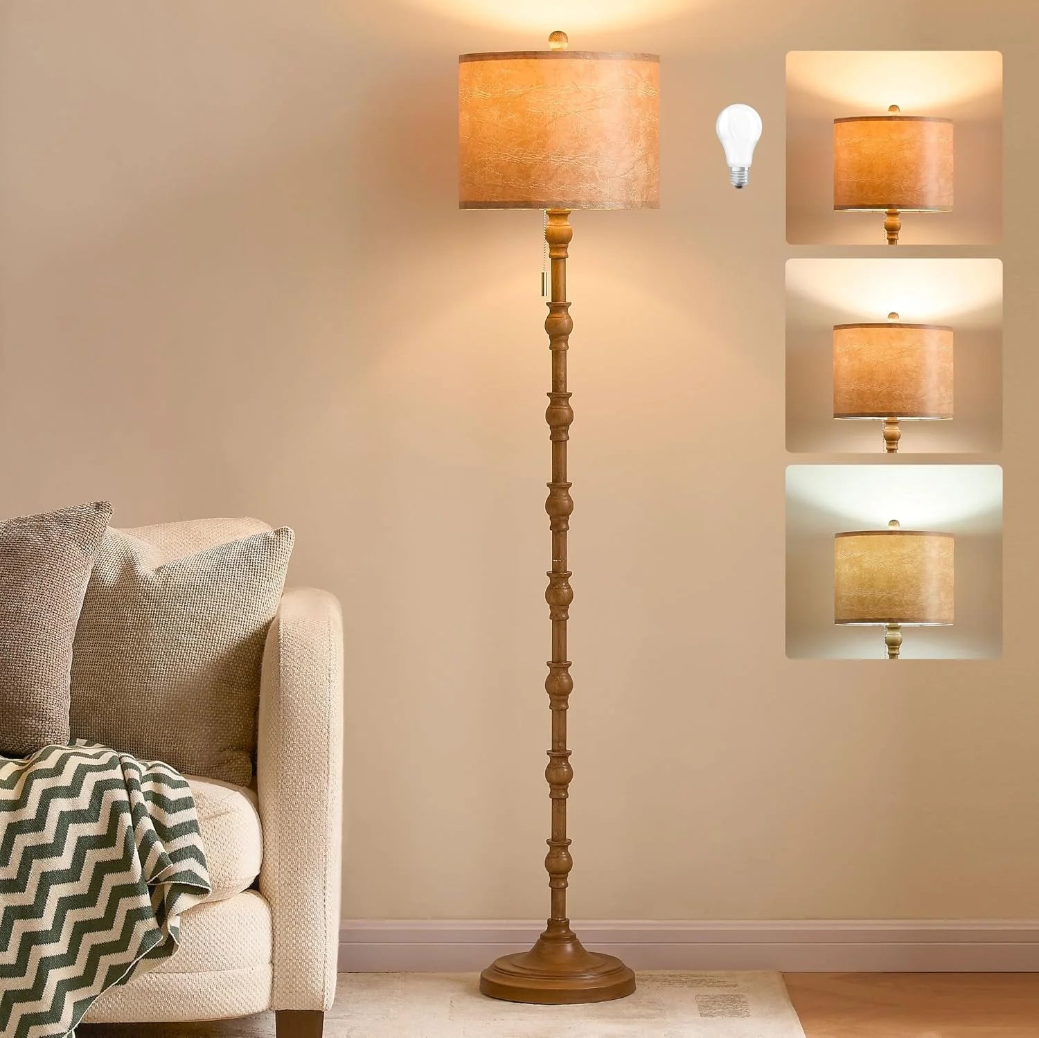 Leasgy 63.5” Floor Lamp, 3-Color Temperature, Pull Chain, Bulb Included bifanuoyard - Image 4