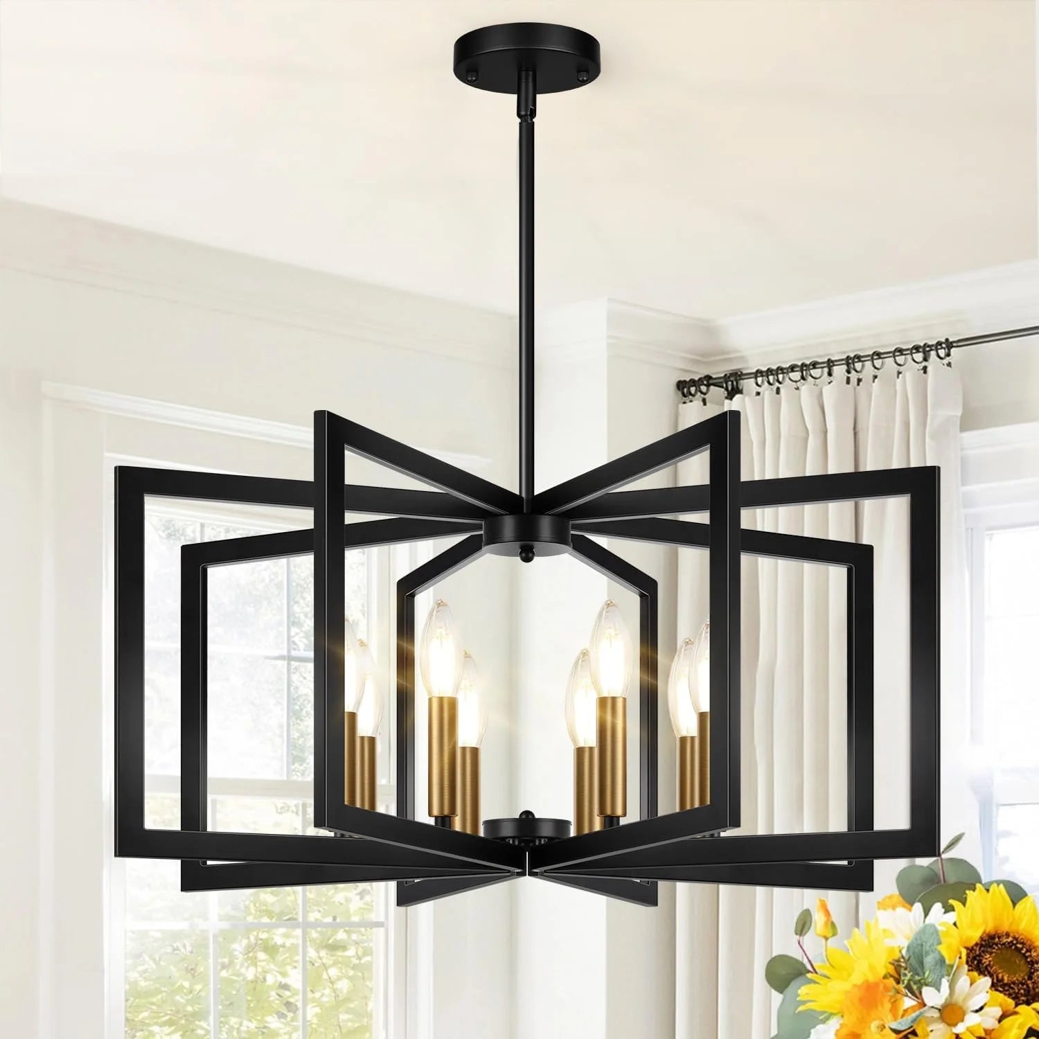25-61 Height Adjustable Modern Matte Black Chandelier for Dining Room bifanuoyard - Image 10