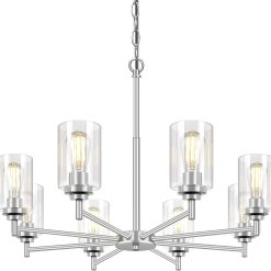 Alternative view of 33.5” Dia 8-Light Chandelier for Dining Room Kitchen Island