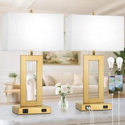 Set of 2 Touch Control Table Lamp with 2 USB Ports, Dimmable bifanuoyard