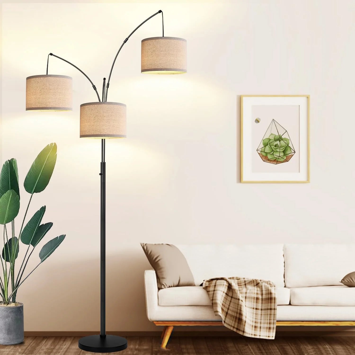 Nintiue 80-in 3-Light Dimmable Arc Floor Lamp, 3000LM bifanuoyard - Image 5