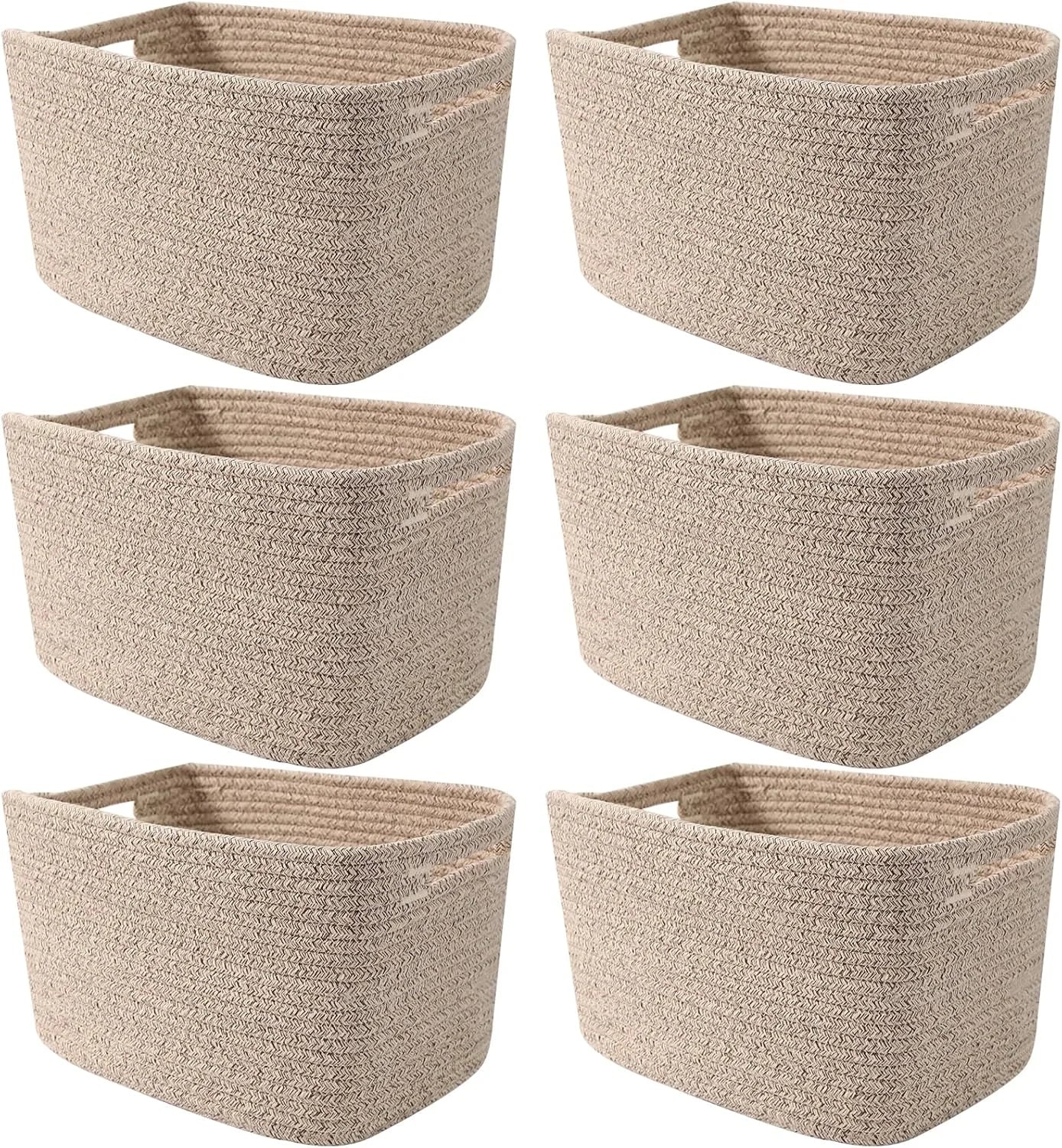 New Arrivals Woven Baskets, Storage Baskets for Shelves with Handles, 13.5×11×9.5 Closet Baskets, Nursery Organizer - Image 7