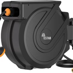 Alternative view of Retractable Garden Hose Reel 5/8 in x100 ft, Heavy Duty Wall Mounted Hose Reel with 10- Function Sprayer Nozzle bifanuoyard