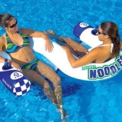 Alternative view of Noodler 1 Inflatable Floating Lounge Chair with Cup Holder, Red & White