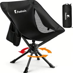 Feelnais Portable Camping Chairs Compact, 360° Swivel Folding Chair, Lightweight 3.5lbs, Metal Frame Holds up to 330lbs bifanuoyard
