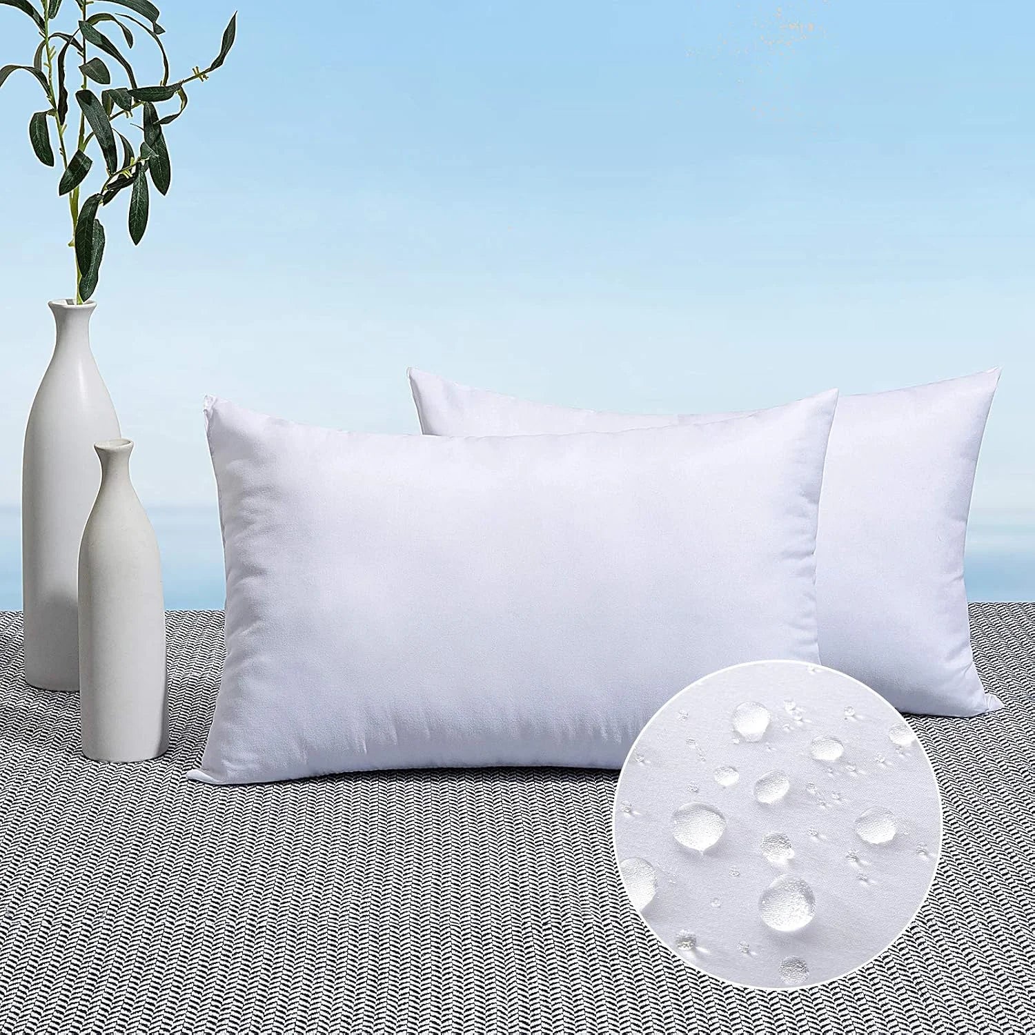 New Arrivals Of 2 12x20 Inch Outdoor Pillow Inserts - Image 3