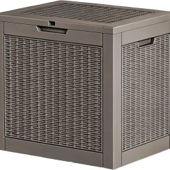 Alternative view of Fancyango 50 Gallon Waterproof Deck Box, Resin Outdoor Storage Box, Black