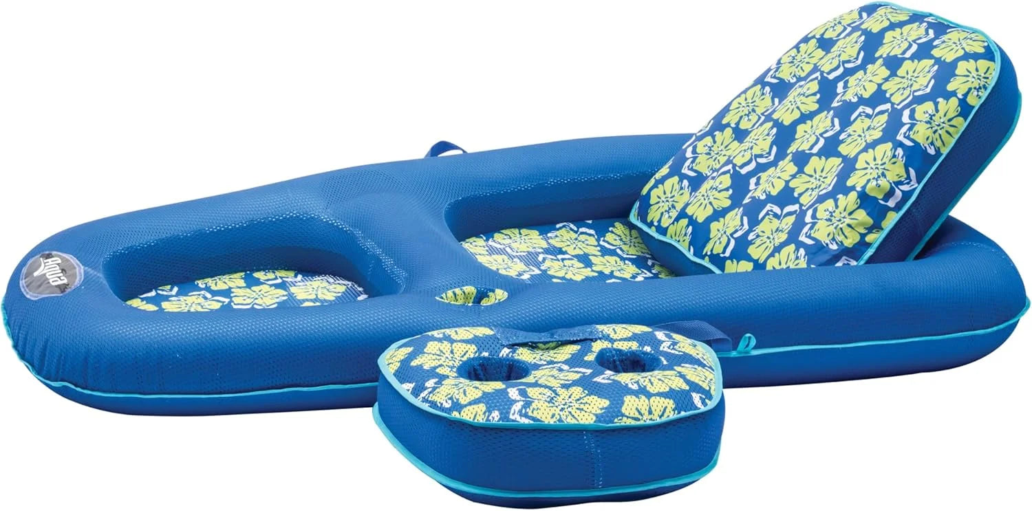 Campania Ultimate 2-in-1 Pool Float Lounge, Extra Large, Inflatable Pool Floats for Adults with Adjustable Backrest