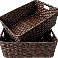 Alternative view of New Arrivals Wicker Storage Basket, Metal Frame, Set of 2, Washable Waterproof