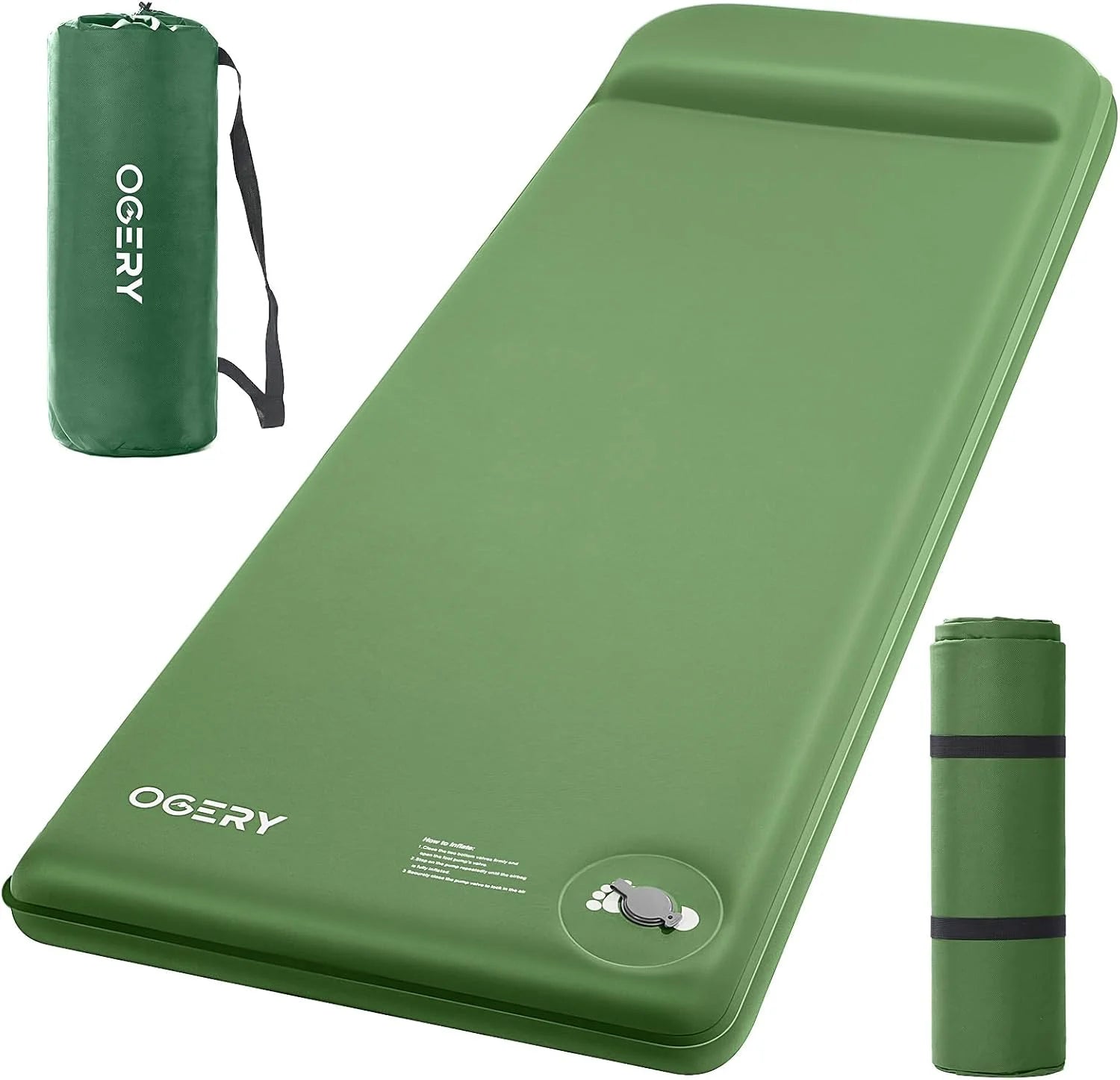 New Arrivals Self-Inflating Sleeping Pad with Built-in Foot Pump, 3 Memory Camping Mattress Pad, Quiet & 9.5 R-Value Insulated - Image 3