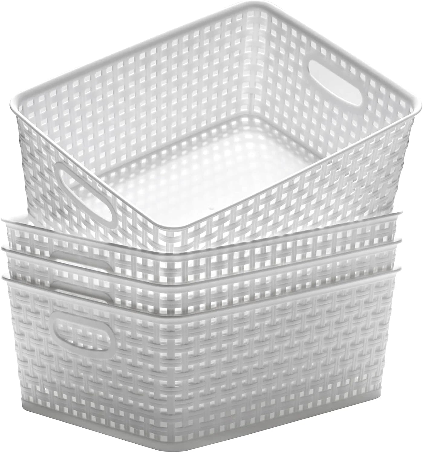 Plastic Storage Baskets for Organizing,11X8.5X4.7,Pack of 4 (Grey) bifanuoyard