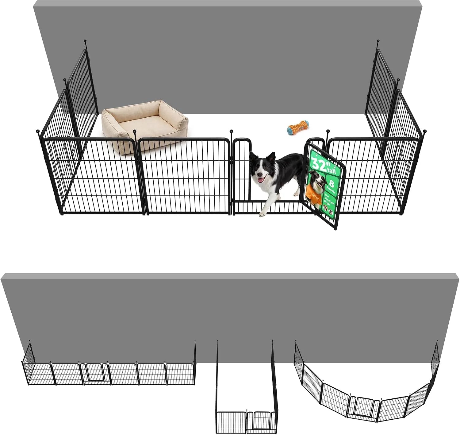 New Arrivals Rollick Dog Playpen, Indoor, 24 H, 8 Panels - Image 72