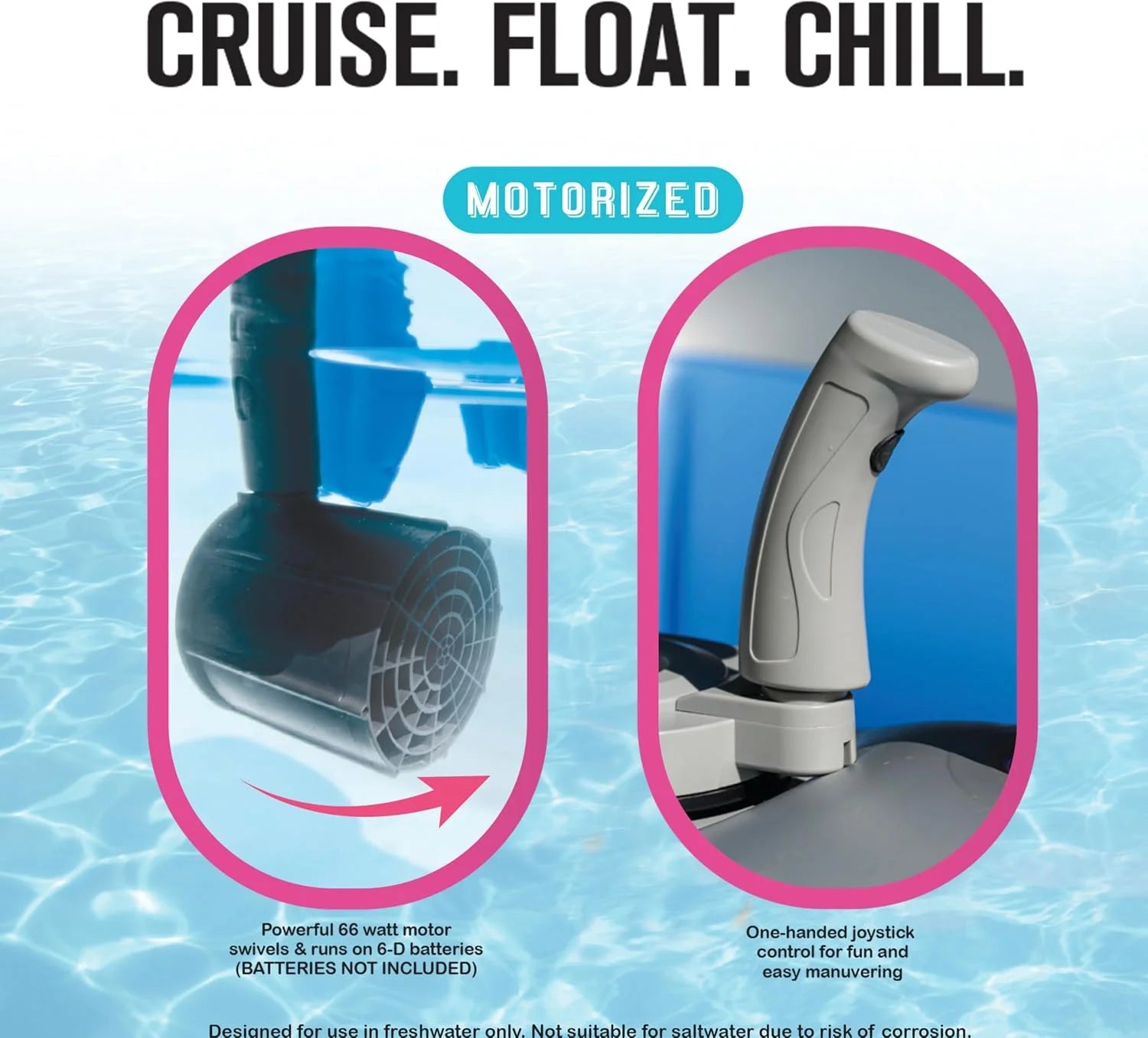 Living Motorized Inflatable Pool Float Lounger Tube, Bluetooth 5 IPX7 Waterproof Speaker, 66W Motor - Image 3