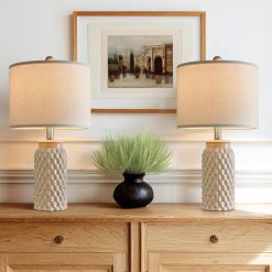 Alternative view of Vortether 20.5 Small Bedside Lamps Set of 2 with 5FT Cord, Green Ceramic Modern Farmhouse Table Lamps for Nightstand bifanuoyard