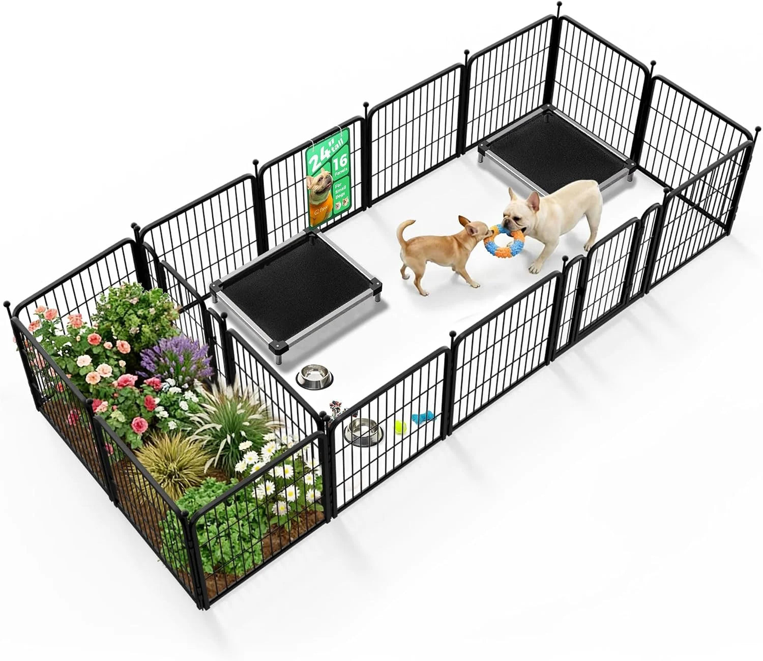 New Arrivals Rollick Dog Playpen, Indoor, 24 H, 8 Panels - Image 57