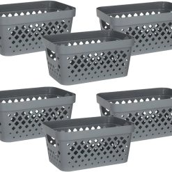 Alternative view of Plastic Baskets for Organizing, Set of 6, Pantry Storage for Under Counter, Linen Closet, and Bathroom, Nesting bifanuoyard