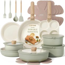 Alternative view of CAROTE 21pcs Pots and Pans Set, Nonstick Cookware Set Detachable Handle bifanuoyard