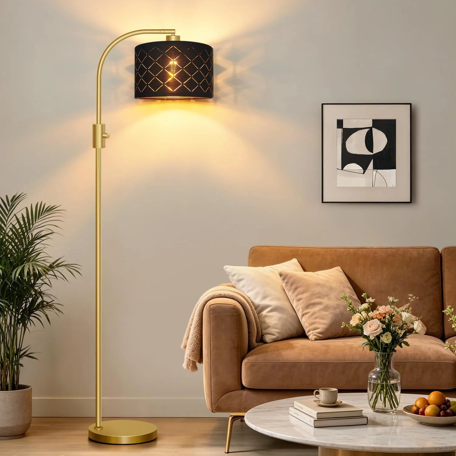 Nintiue Upgraded Modern Arc Dimmable Tall Standing Floor Lamp with Linen Shade, Bulb Included bifanuoyard - Image 12