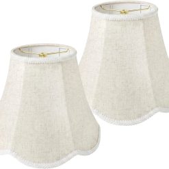 Beige Scalloped Lamp Shades Set of 2 bifanuoyard