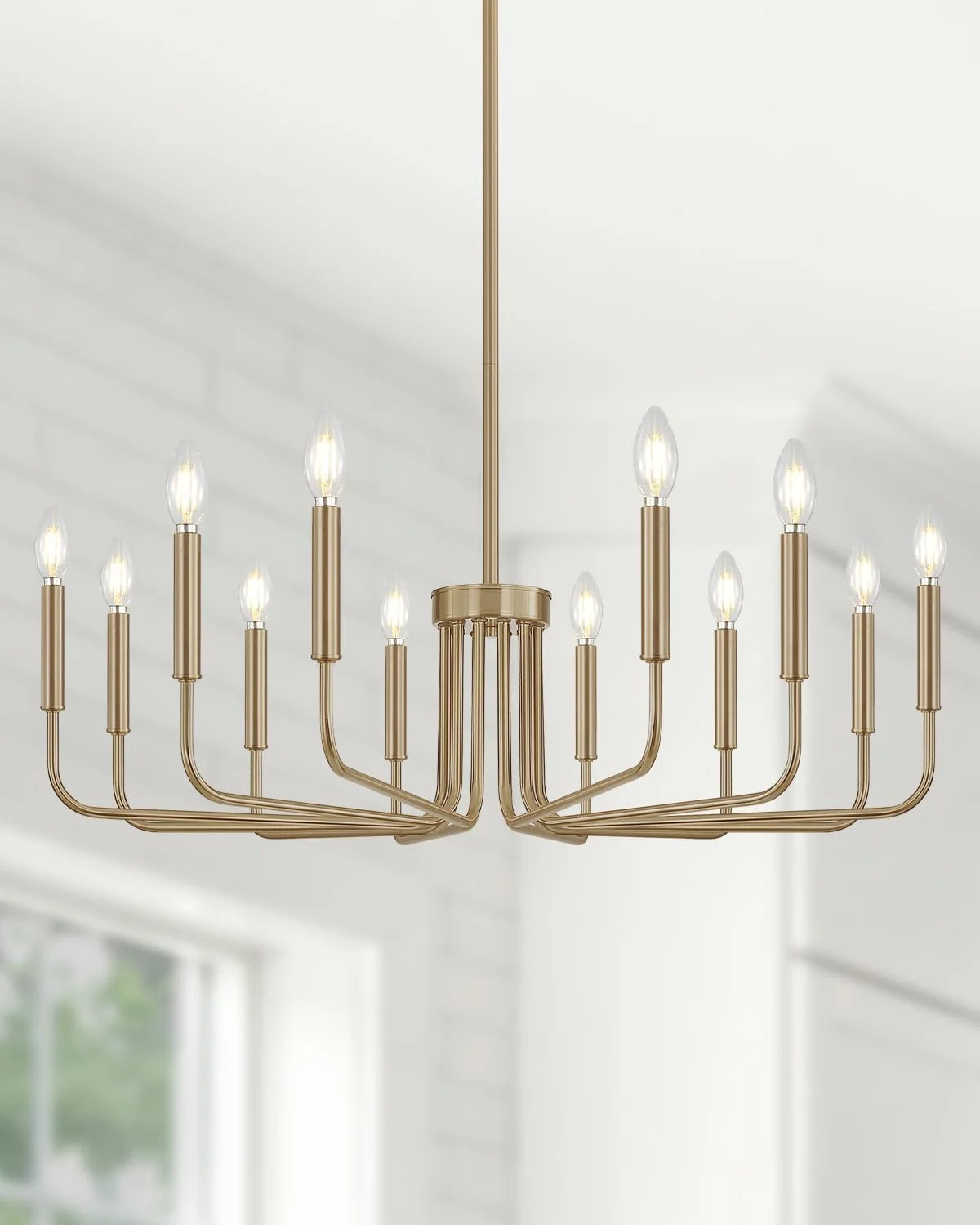 Yunnix 6 Light Champagne Bronze Chandelier, Farmhouse Chandelier for Dining Room Light Fixture Hanging bifanuoyard - Image 12