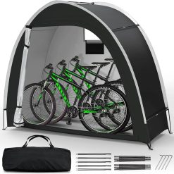 Dikutar Bike Storage Tent, PU5000 Waterproof Outdoor Shed for 2 Bikes
