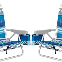 Alternative view of New Arrivals Aluminum Extra Wide 5-Position Lay Flat Folding Backpack Beach Chairs for Adults, with Cooler Bag