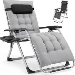 Alternative view of New Arrivals NEWBULIG Zero Gravity Chair, Folding Patio Recliner with Cup Holder Trays