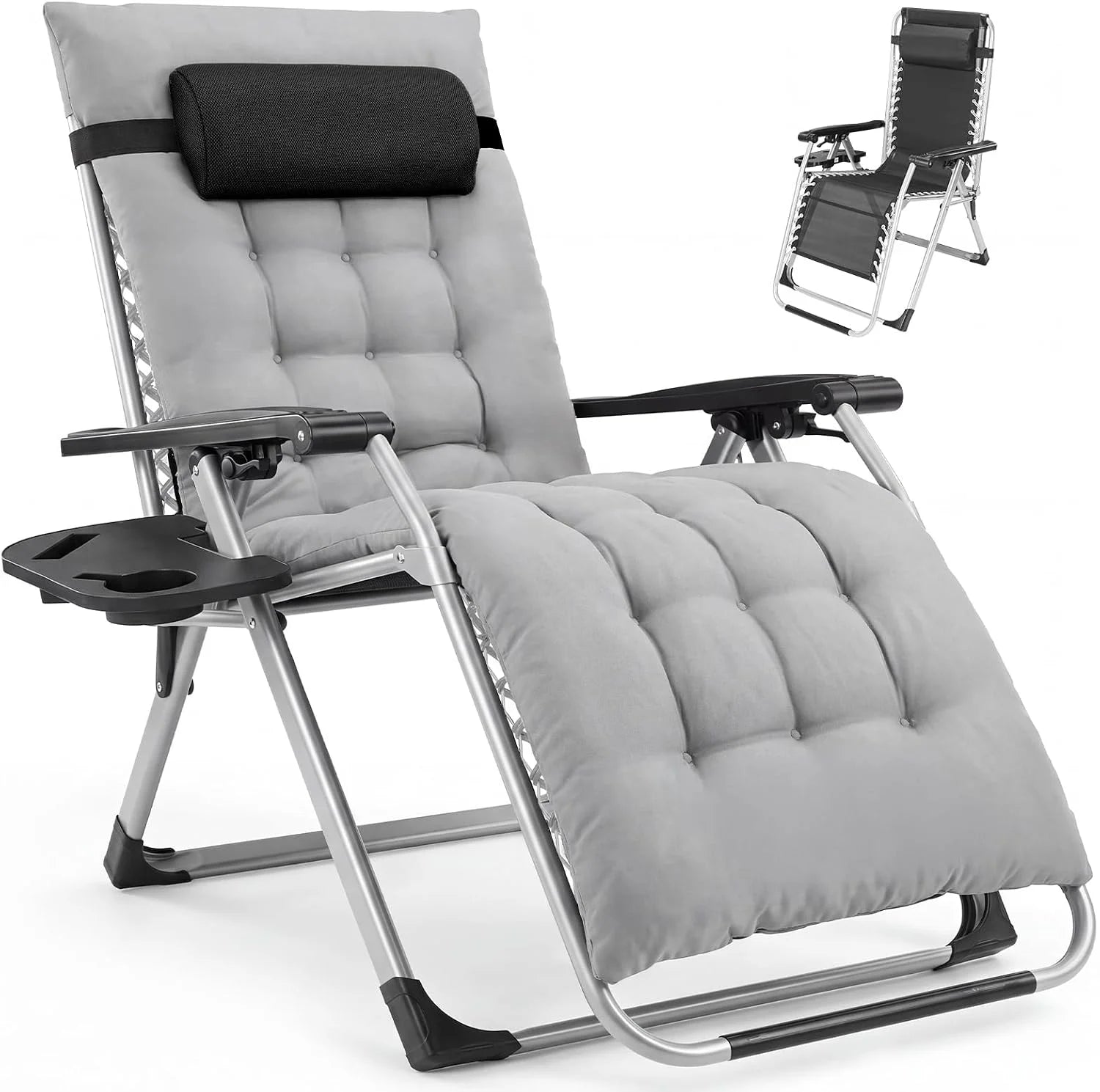New Arrivals NEWBULIG Zero Gravity Chair, Folding Patio Recliner with Cup Holder Trays - Image 2