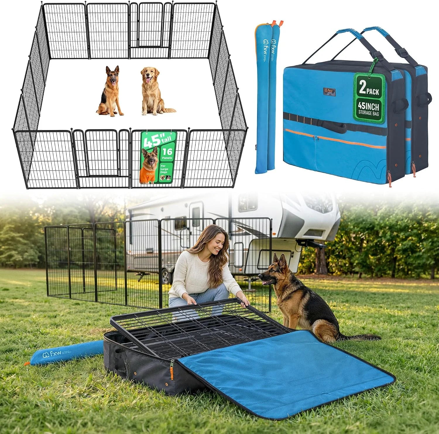 New Arrivals Rollick Dog Playpen, Indoor, 24 H, 8 Panels - Image 3