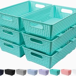 Alternative view of New Arrivals Woven Plastic Basket, Storage Bins for Cabinet, Closet, Shelf