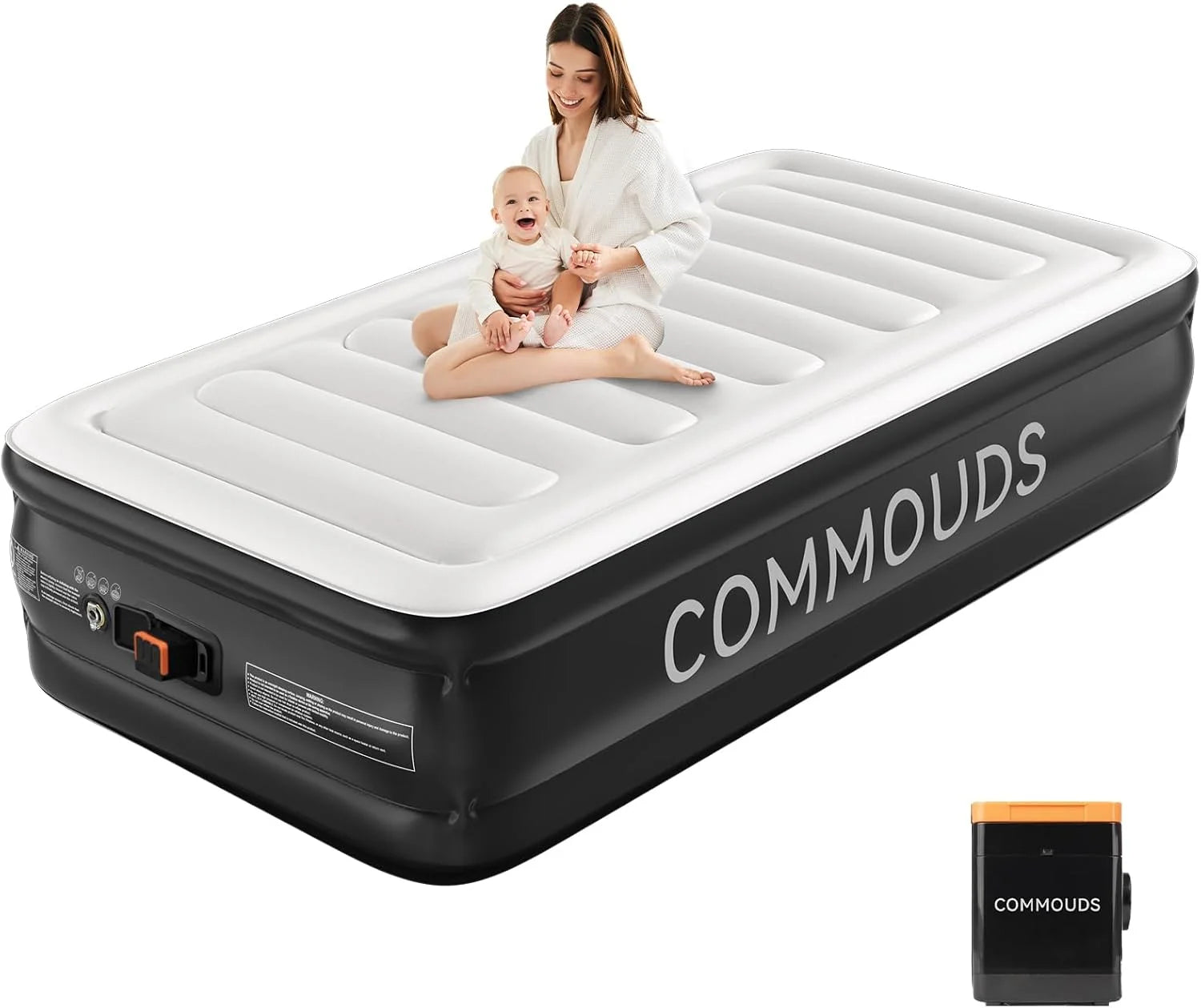 COMMOUDS Queen Air Mattress with 2000mAh Battery Powered Pump, 18 Raised Inflatable Mattress, Portable Blow up Mattress bifanuoyard - Image 4