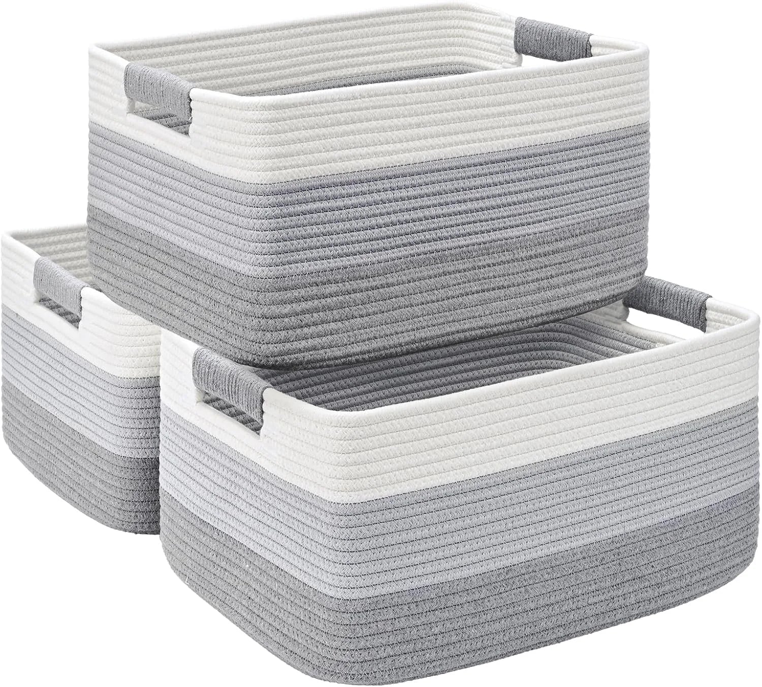 2 Pack Large Storage Basket for Organizing, 17.5x13x7 Woven Basket for Shelves, Closet Cube Storage Bins with bifanuoyard - Image 10