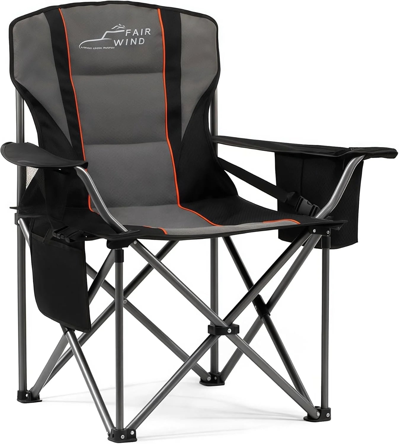 FAIR WIND 2 Pack Fully Padded Oversized Camping Chair Heavy Duty Lawn Chair Set with Adjustable Lumbar Support bifanuoyard - Image 5