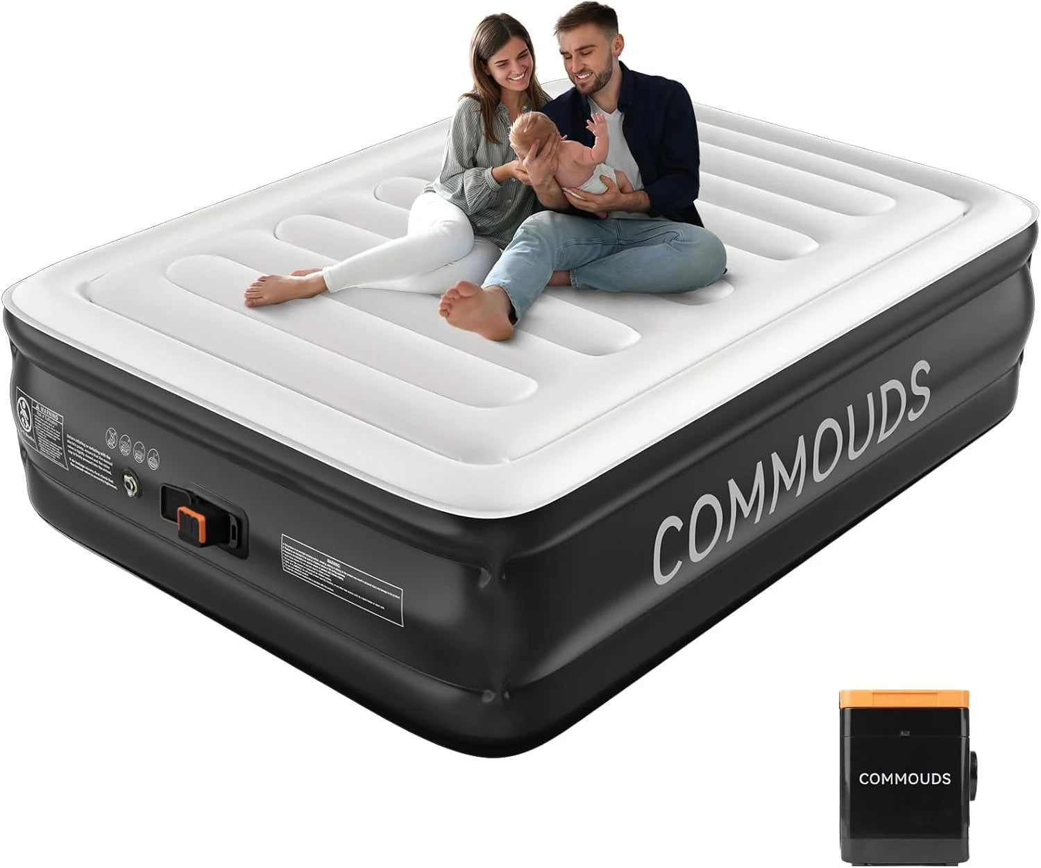 COMMOUDS Queen Air Mattress with 2000mAh Battery Powered Pump, 18 Raised Inflatable Mattress, Portable Blow up Mattress bifanuoyard - Image 3