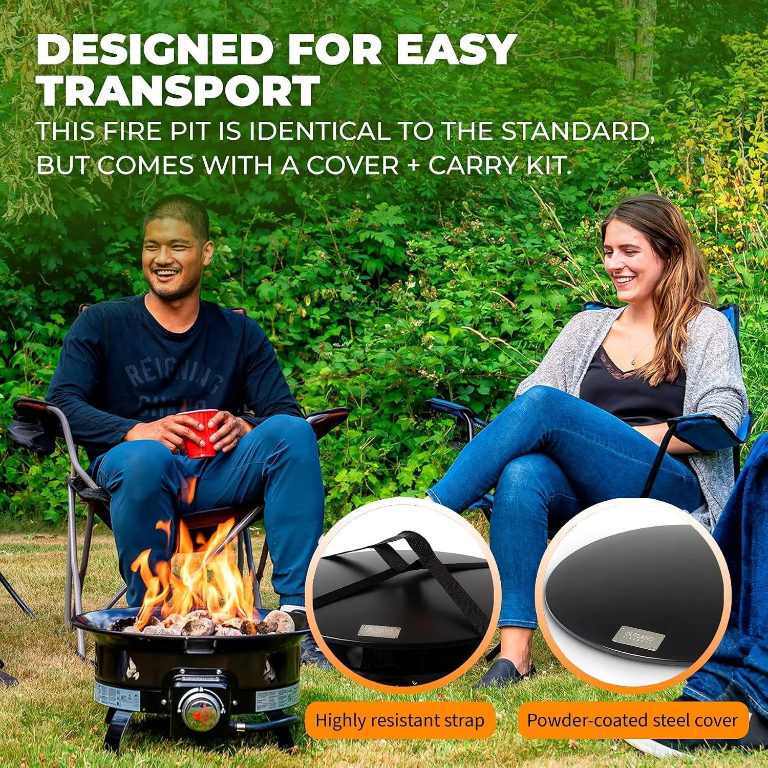 New Arrivals Living Portable Propane Fire Pit, 19-inch, 58, 000 BTU with Fire Pit Cover & Carry Kit - Image 7