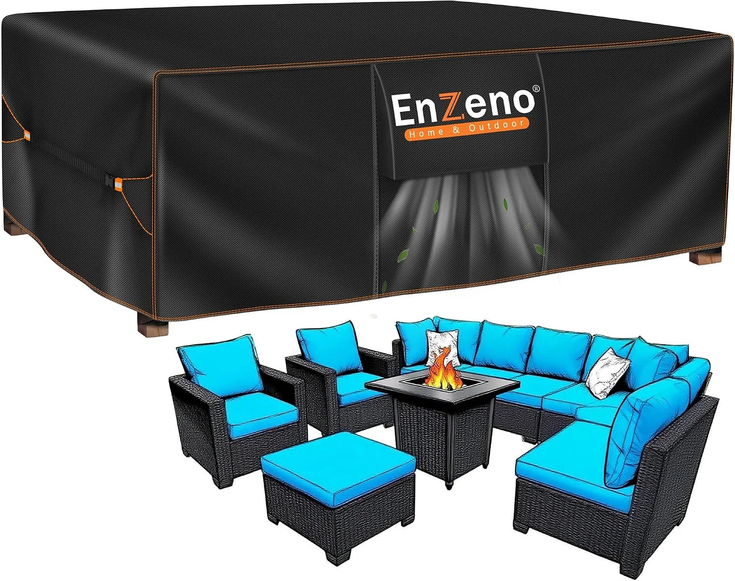 Enzeno Patio Furniture Cover Outdoor Waterproof 90 L x 65 W x 28 H - Image 2