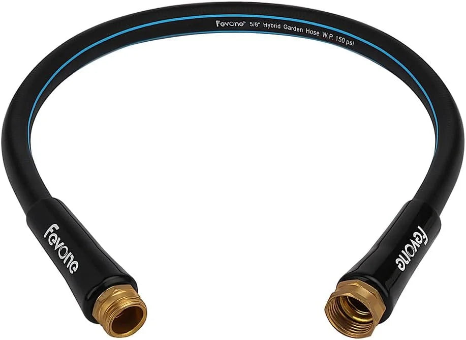 FEVONE Kink Free Garden hose 100 ft, Heavy Duty Water Hose, 5/8 ID, 600 PSI, Solid Brass 3/4 GHT Connectors for Lawn bifanuoyard