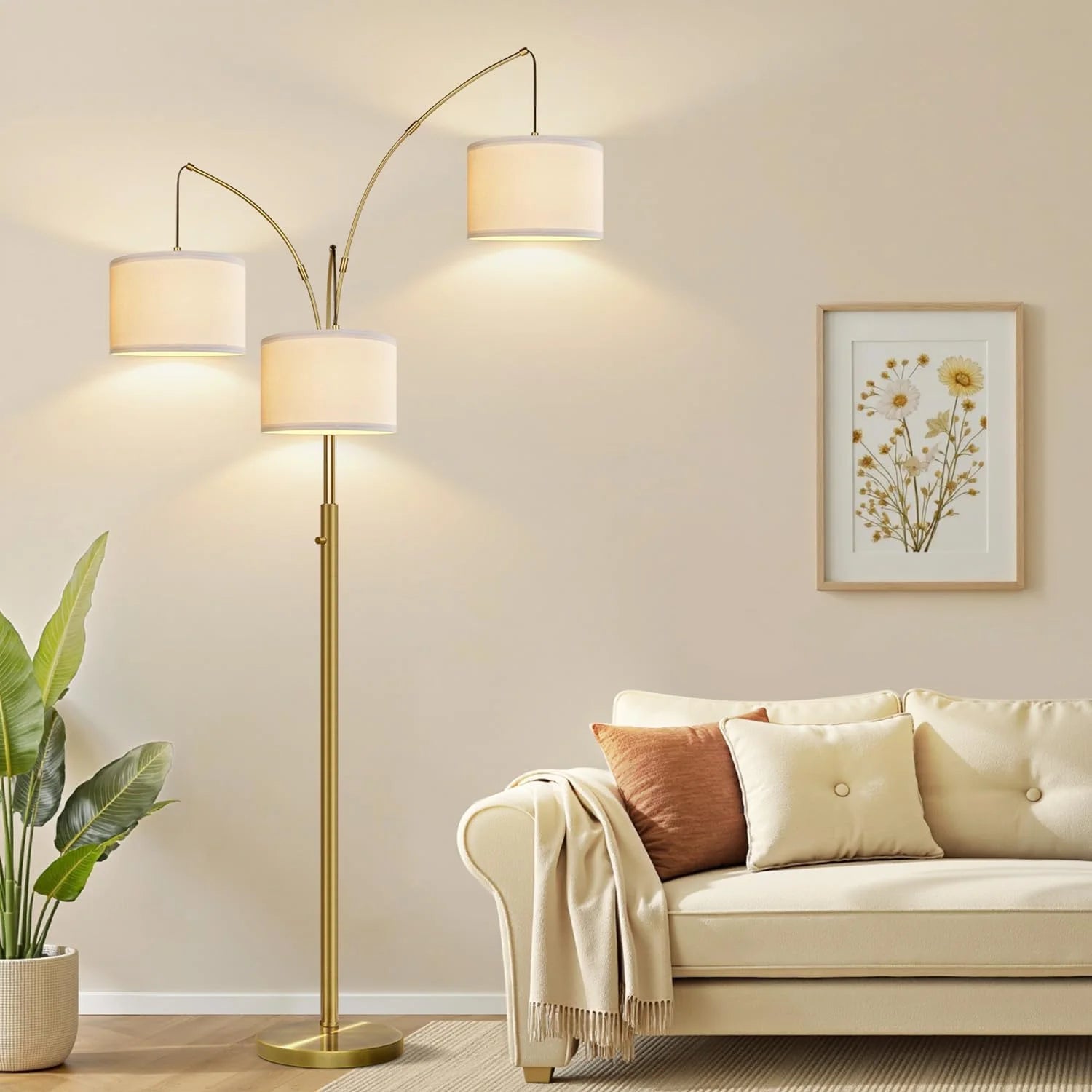 Nintiue 80-in 3-Light Dimmable Arc Floor Lamp, 3000LM bifanuoyard - Image 4