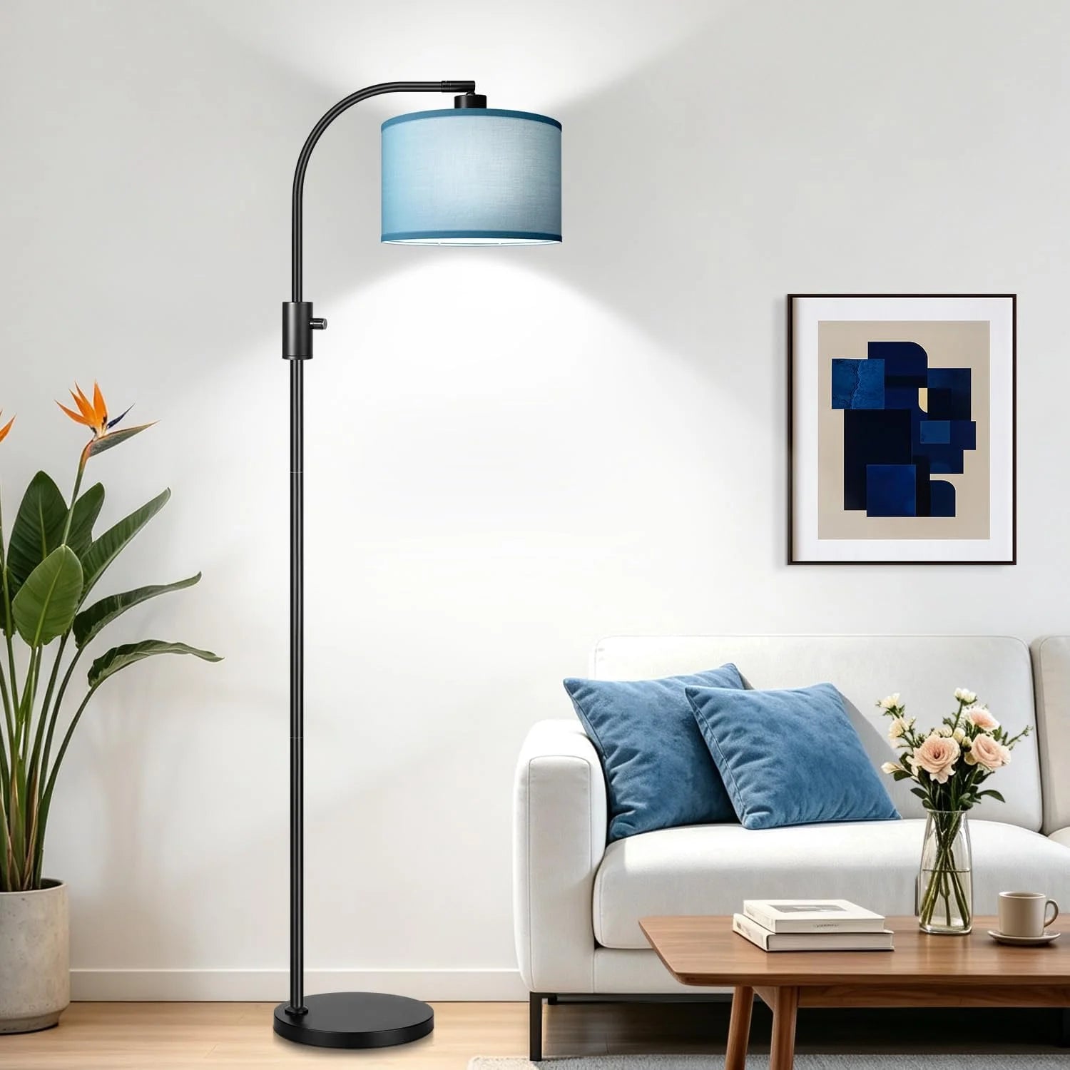 Nintiue Upgraded Modern Arc Dimmable Tall Standing Floor Lamp with Linen Shade, Bulb Included bifanuoyard - Image 15