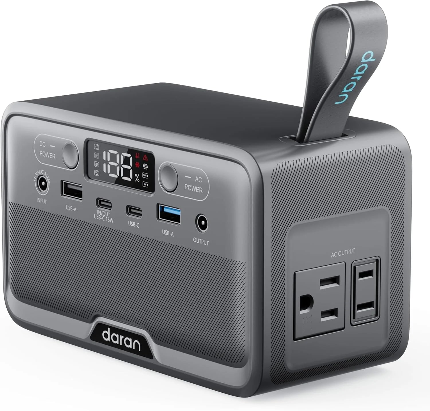 DARAN Portable Power Station 89.6Wh LiFePO4 Battery 100W(200W Peak) Solar Power Bank, Portable Charger Small Generator bifanuoyard