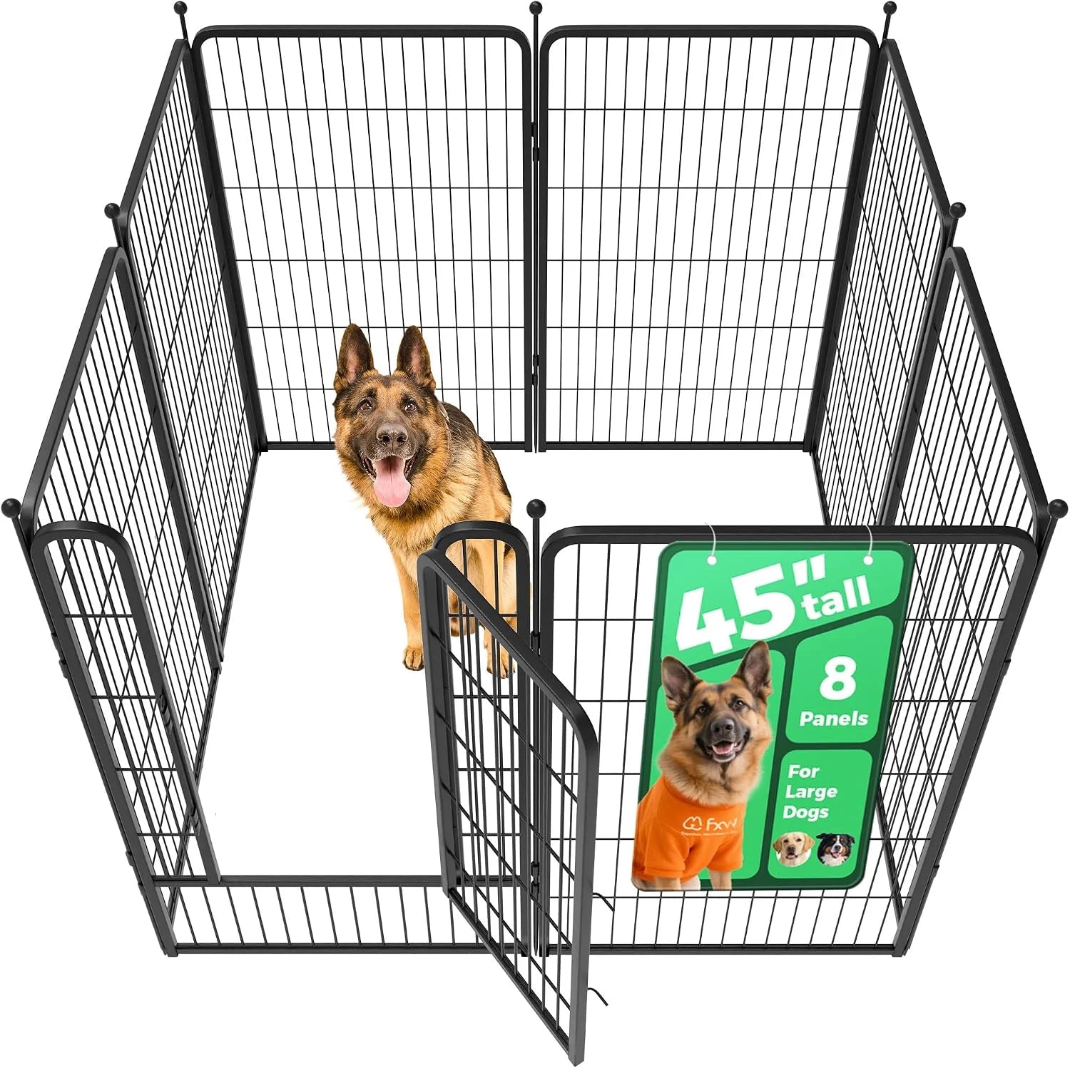 New Arrivals Rollick Dog Playpen, Indoor, 24 H, 8 Panels - Image 68